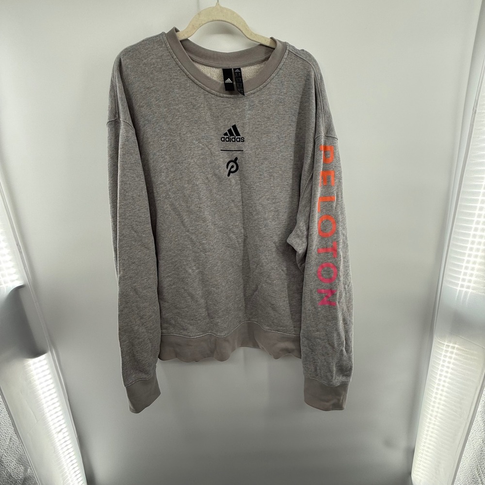 Adidas x Peloton Gray Crewneck Sweatshirt Size XL Women's Logo Long Sleeve